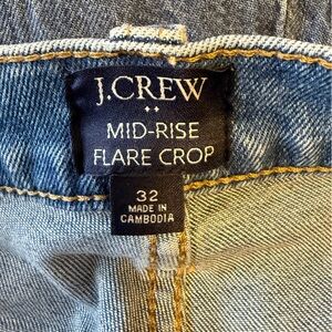 J. Crew Mid-Rise Flare Crop Jeans - Blue